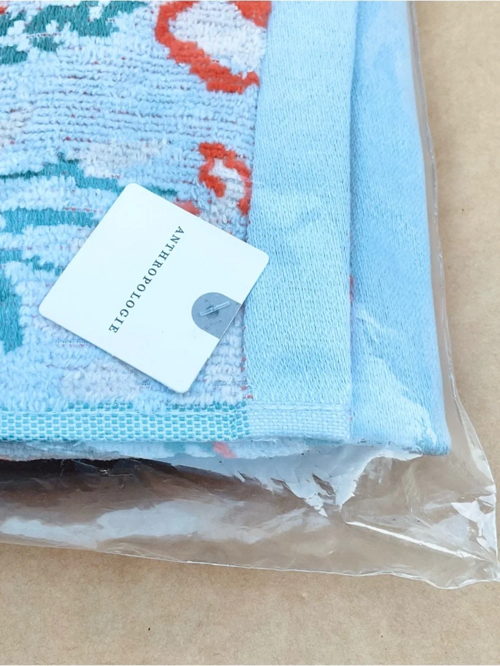 Anthro ❉ Lillian Cotton Floral Bath Towel in Blue